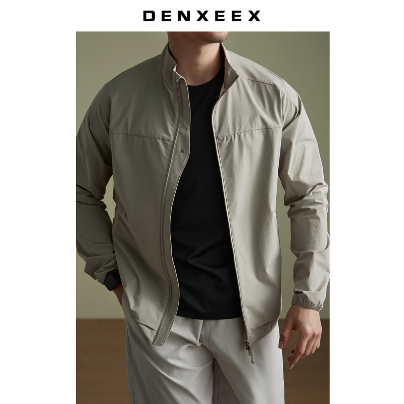 [Quick-Drying and Sun-Protective] Summer Lightweight Breathable Stand-Up Collar Jacket for Men, Versatile for Commuting and Casual Wear, Single-Layer Thin Coat