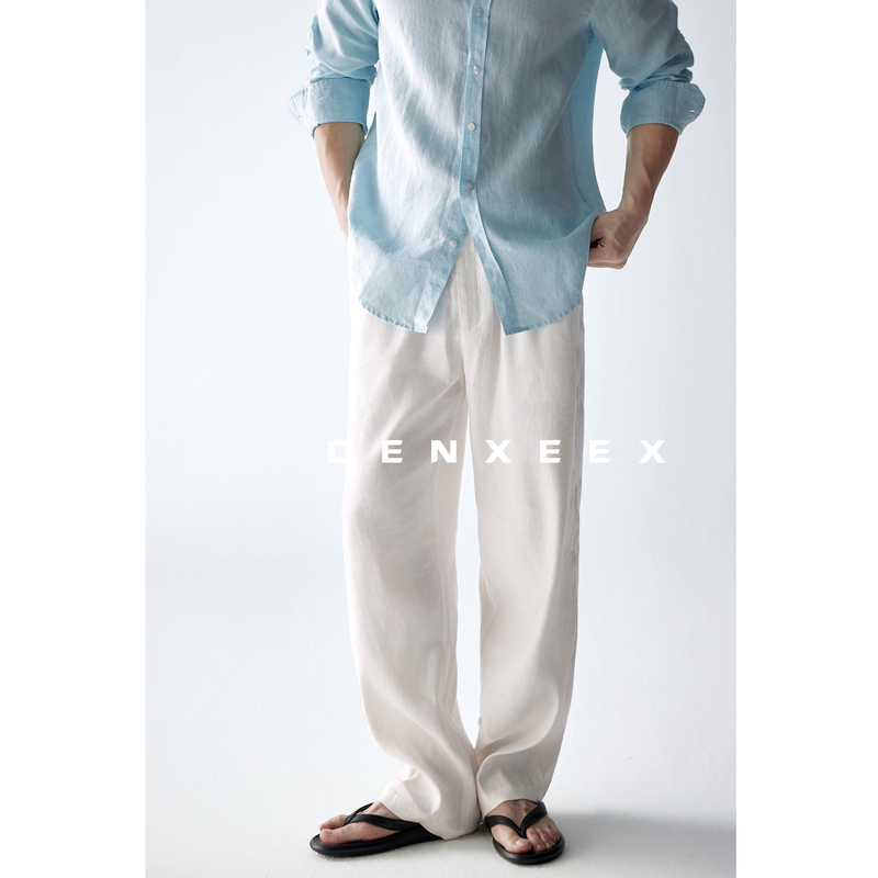 【Italian Old Money】Lyocell Tencel Linen Casual Pants Men's Breathable Draped White Straight-Leg Trousers for Summer 【Italian Old Money】Lyocell Tencel Linen Casual Pants Men's Breathable Draped White Straight-Leg Trousers for Summer