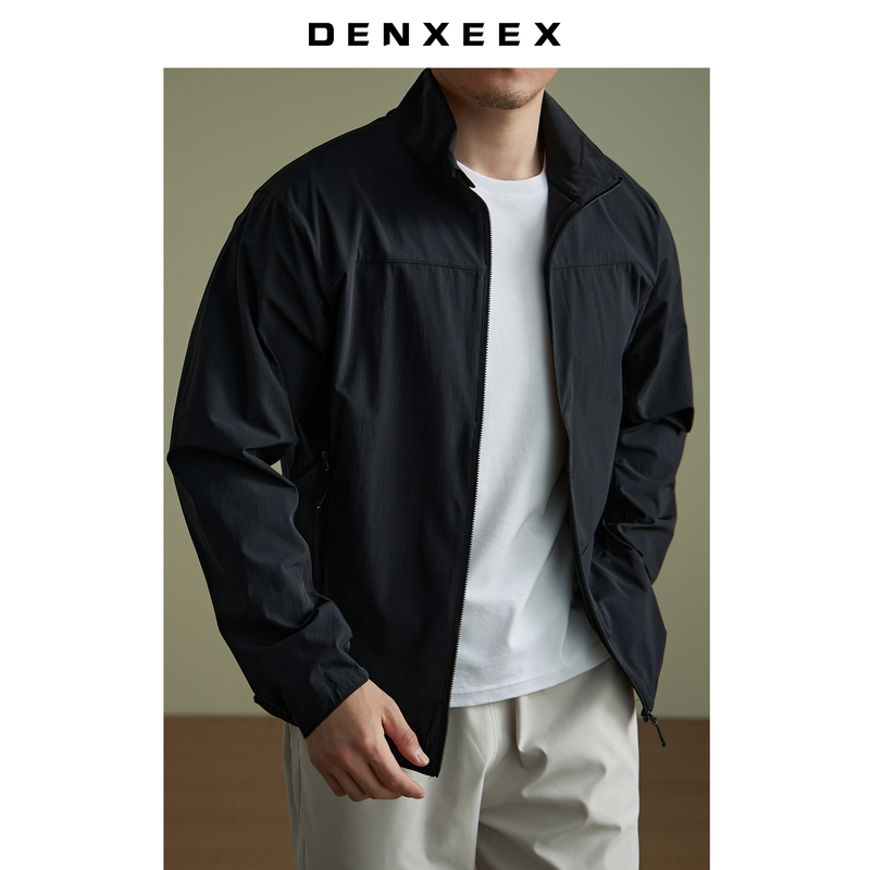 3D Stereo [Anti-Uv] Thin Jacket Men's Stand-Up Collar Casual Quick-Drying Lightweight Jacket Sun Protection and Breathable