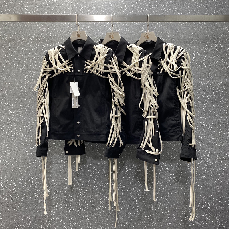 Classic High-End Dark Style Mainline Pure Handmade Cotton Rope Woven Motorcycle Jacket, Same Style as Wang Yibo, Unisex