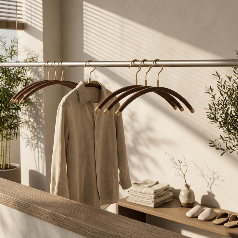 Solid Wood Walnut Hangers for Home Use, Non-Slip, Anti-Slip, No Shoulder Marks, High-End Luxury