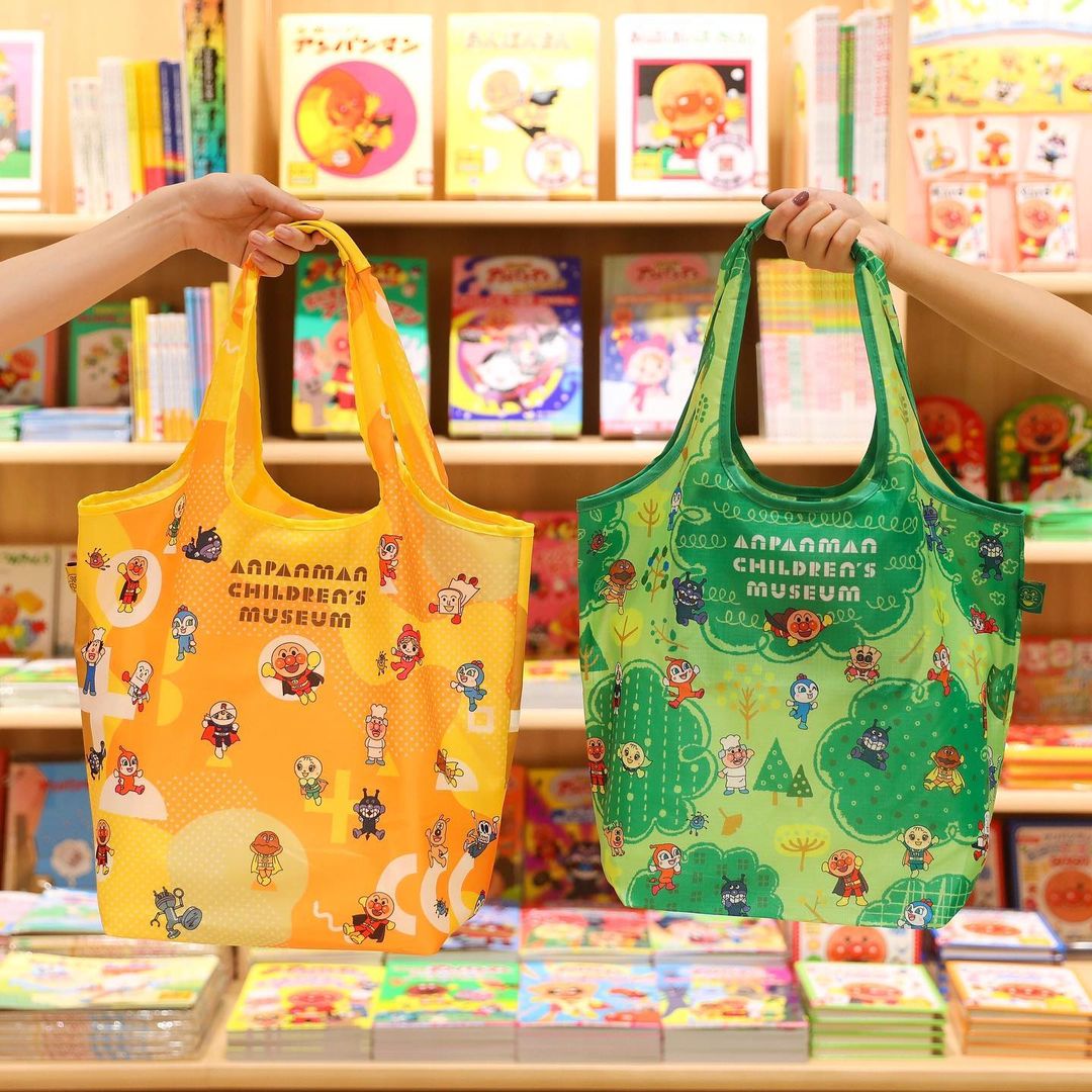 Spot Japan import anpanman museum Morimotoya limited foldable shopping bag green handbag