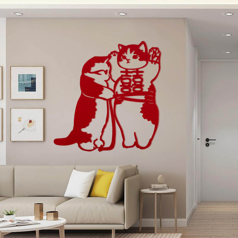 Canine Little Tsukuba Kittens New House Wedding Living Room Wedding room Wedding House Decoration Arrangement Original Personality happy words Wedding House Arrangement