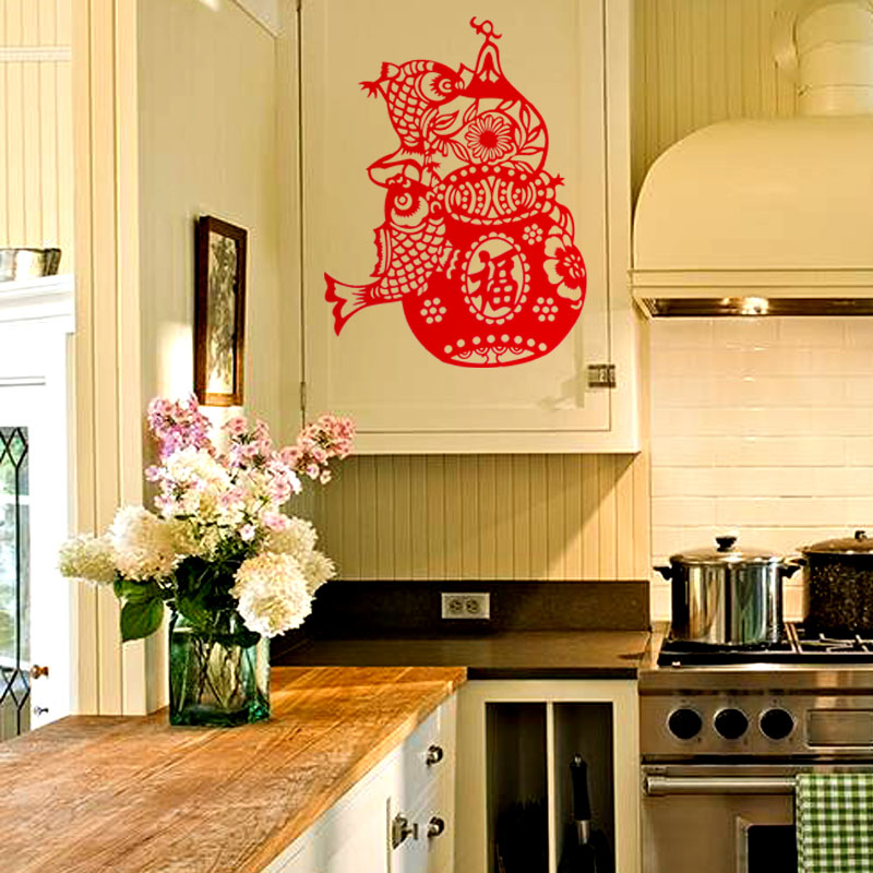 Chinese New Year Supplies Spring Festival Window Flower Cut Paper Tiger Year Door Sticker 2022 Window Flower New Year Window Flower Spring Festival Window Flower Sticker Glass Sticker