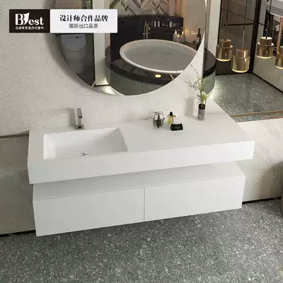 Custom artificial stone matte white square wall type small household wash basin mini hanging basin simple wash basin