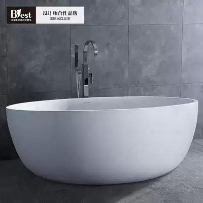 Bath free-standing 1 5 M bowl-shaped environmental protection artificial stone bathtub large tub with water round bathtub