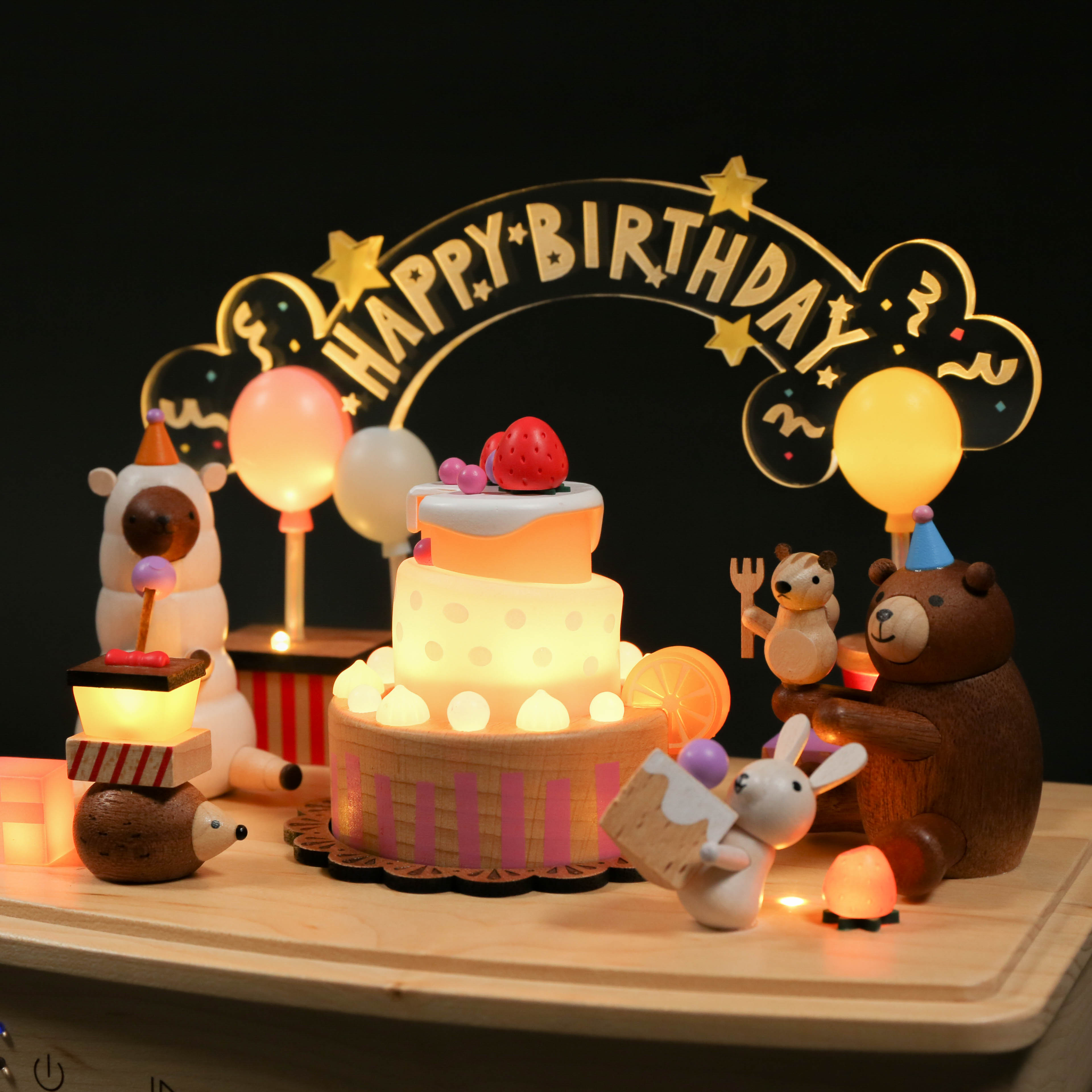 Taiwan Jeancard Bluetooth Music Box Birthday Cake Player Lighting Swing Gift