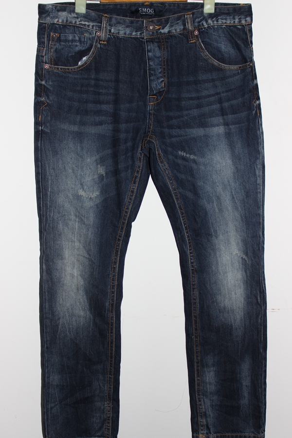 Купить Джинсы мужские 外贸大牌smog男式时尚百搭水洗磨破合体修身直筒牛仔长裤微疵 Others в интернет ...