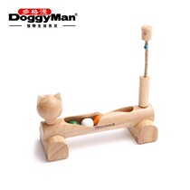 Japan Dogge Cartoon Wooden Touch Kitten Cat Toy Bell Interacting Puzzle Wood Skys Cute Cat Body Interior