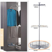 Cloakroom 360 degrees Rotation hanger Wardrobe Corner Racks Multifunction Hangers Push-and-pull Pants rack Shoe Rack Containing Basket
