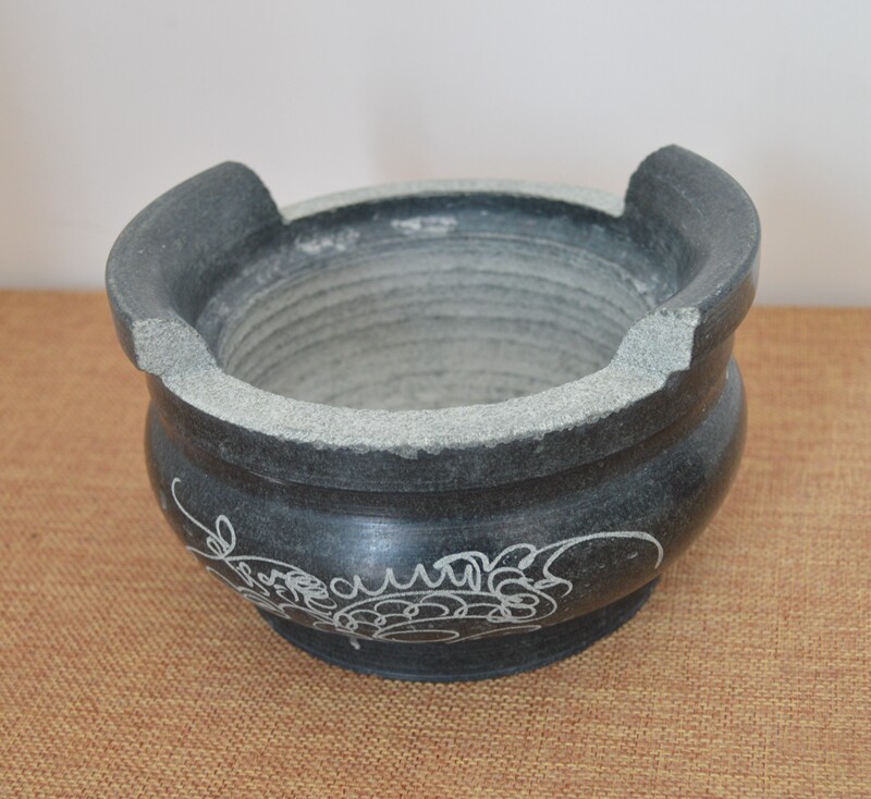 Stone carving vases home indoor supplies for Buddha supplies Temple mini-Fortune sacrifice to the blue stone god of wealth ancestral hall stone incense stove