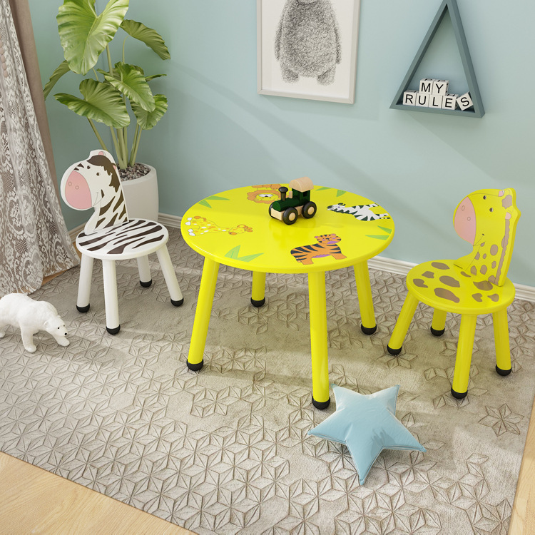 Kids tables and chairs kits Kindergarten table Baby blocks household children 6 - 3 years old meal animal chair