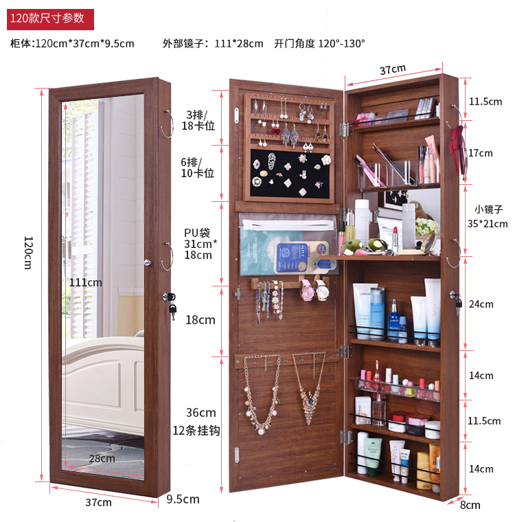 Gương đầy đủ chiều dài treo tường gương tủ lưu trữ đồ trang sức phong cách châu Âu đơn giản phòng ngủ phù hợp gương nhà sàn gương gương thay đồ - Gương gương tròn dây da