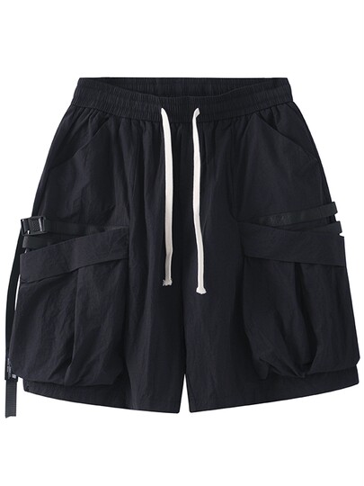 Streamer large pocket design shorts men's European and American trendy brand handsome five-point pants street versatile functional overalls