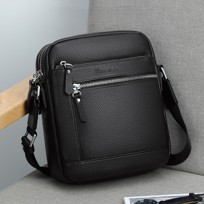 Americas Bison Bull man bag genuine leather single shoulder bag slanted satchel head layer Bull Leather Business Casual Men Mini Backpack Double-Taobao