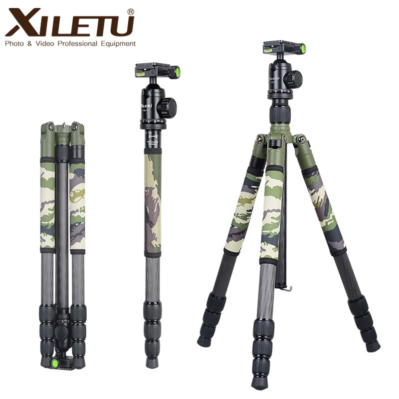 Xiletu tripod set 29 large diameter army green camouflage carbon fiber panoramic pan-tilt single-eye camera angle stand
