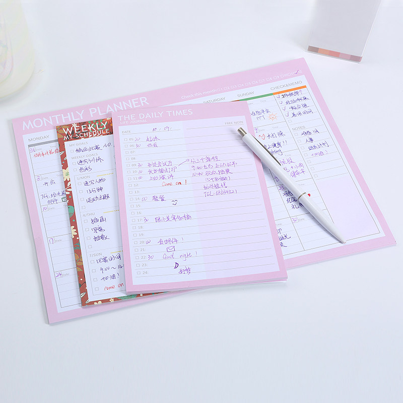 B6 Sunday schedule post-it note book A4 month schedule list punch card paper study and work memo book planning book