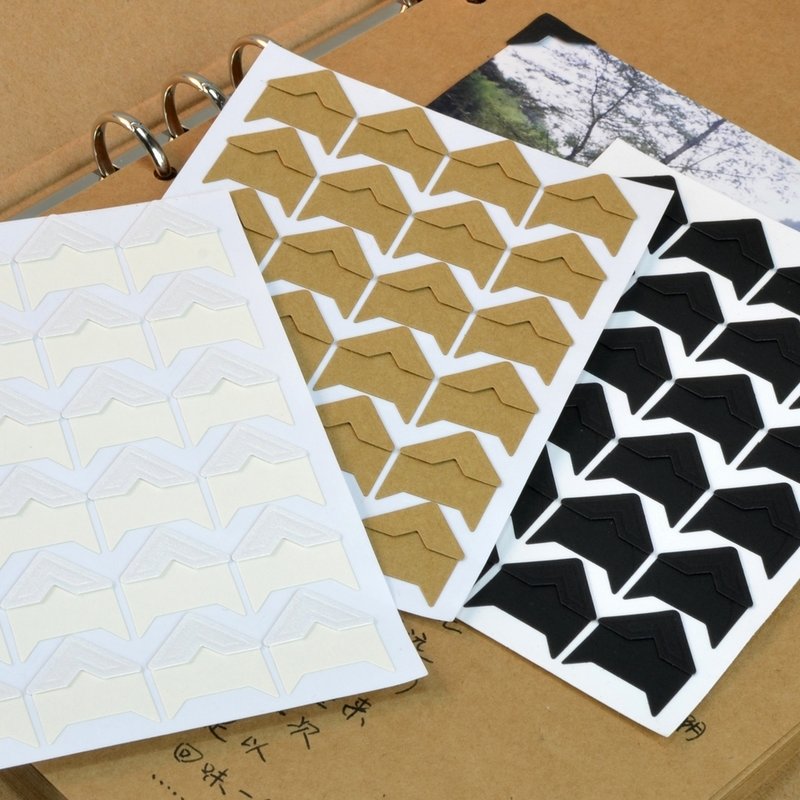 Retro kraft paper phase corner sticker DIY phase book pure handmade photo black and white card fixed angle patch paper