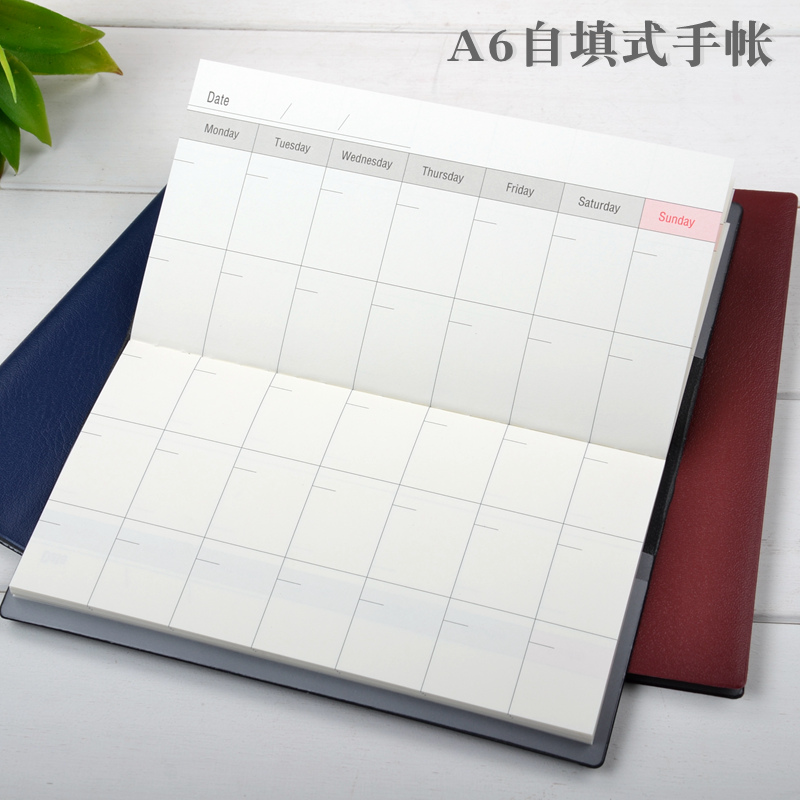 Self-filling date Month Plan Japan-style handbooks 48K schedule This A6 calendar This business carry-on notepad can be customized