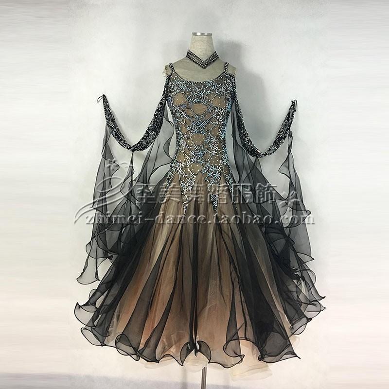 To Beauty Adult New Morden Dance Plays in Morden Dance Dress National Mark Dance Dress Competition Ocean Dress M-123