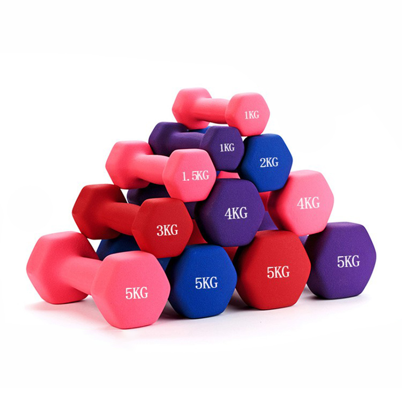 Hexagonal Dumbbell Ladies Beginner Fitness Dormitory Home Pink Arm Strength Rehabilitation Training Equipment Pair