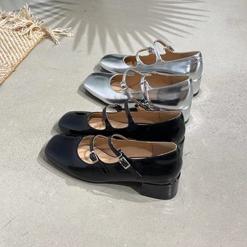 Recommended girly square toe belt buckle marie shoes