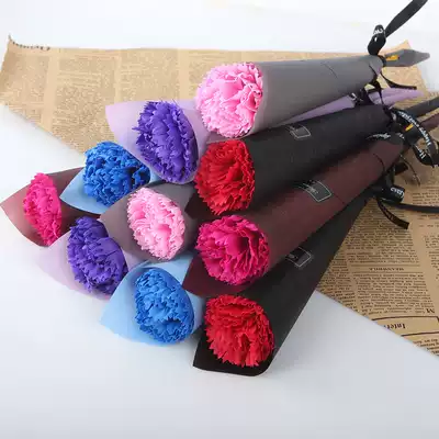 Teacher's Day single soap flower rose Carnation push event gift creative gift wedding back gift Tanabata heat