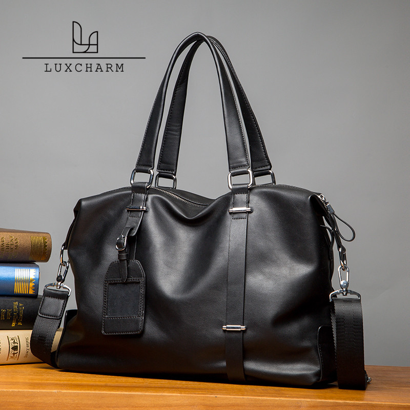 Luxcharm New High-end Men's Handbag Travel Package Leather Single Shoulder Lifted Bag Business Brief