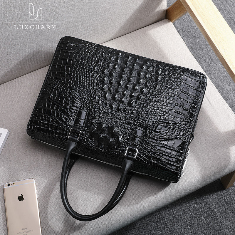 2021 new crocodile pattern men's bag computer business bag multifunctional large capacity one-shoulder cross-body bag casual tote bag