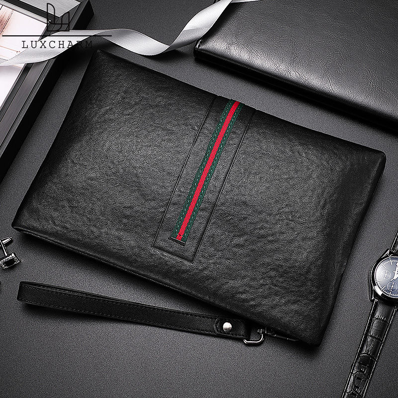 2022 new men's bag envelope men's hand holding bag fashion head layer cow leather casual hand grip bag upscale hand holding bag