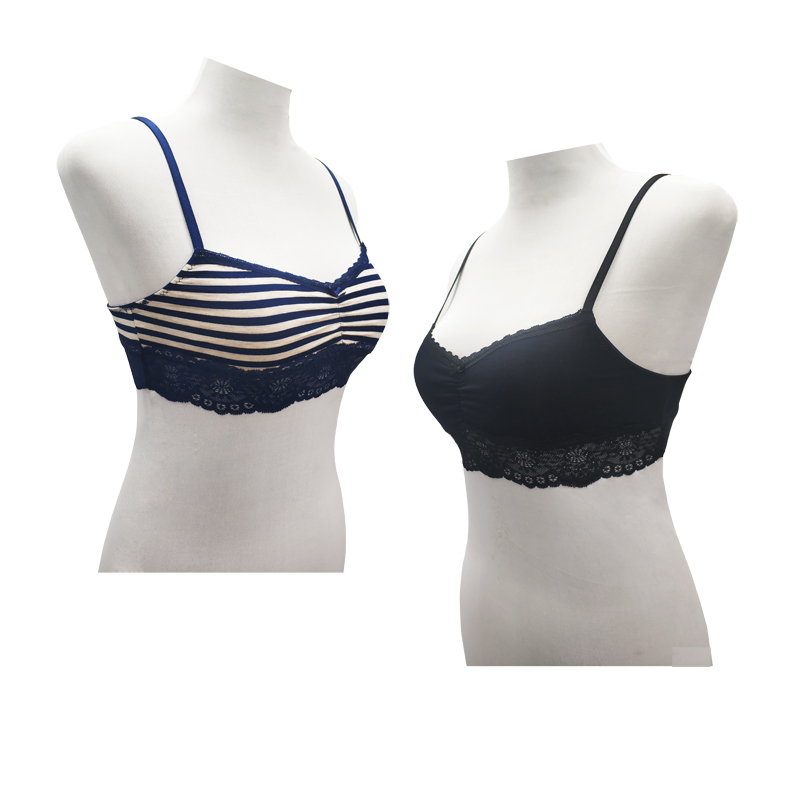 Summer Young ladies bra thin strips Striped Lace no steel ring Girl with small breasts bra girl underwear with adjustable shoulder strap