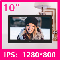 Hard screen 10-inch IPS full-view digital photo frame electronic photo album video advertising machine home audio and video 1280