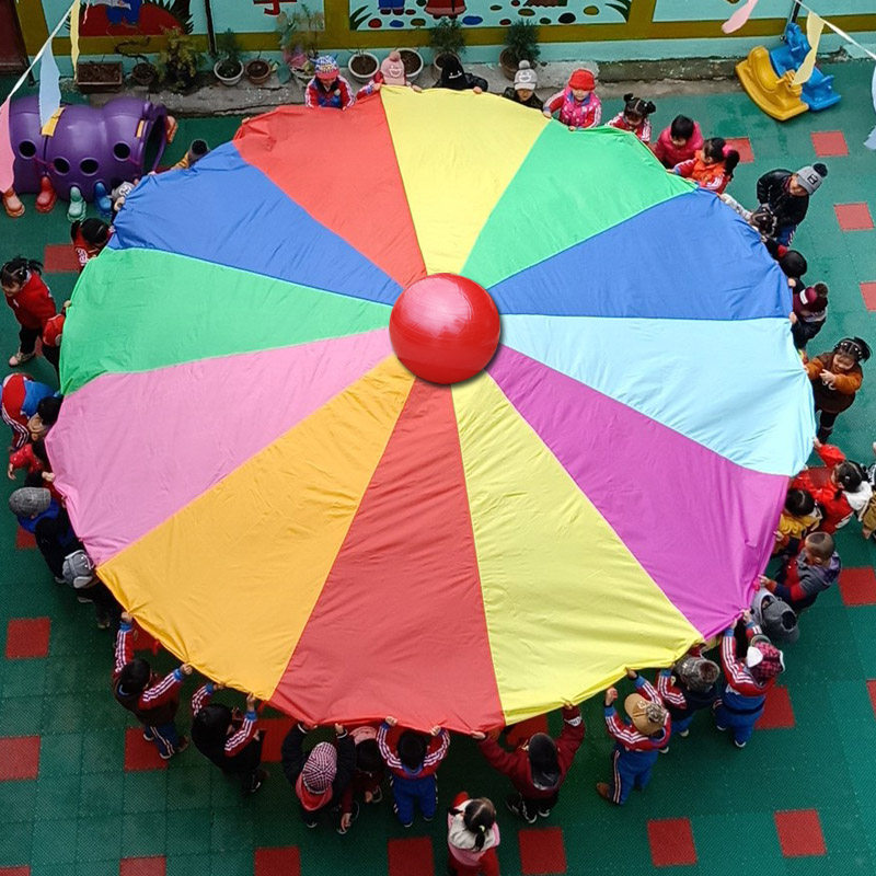 Rainbow Umbrella Early Education Sensory Integration Training Equipment Kindergarten Sports Teaching Aids Children Games Parent-child Outdoor Activities Props