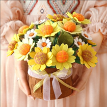  Sunflower sun flower non-woven handmade diy material bag hand bouquet bouquet send couple teacher gift