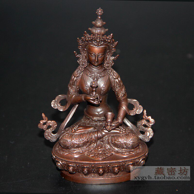 Hidden Mifang Hall of Futang Desktop Tabletop Pendulum's Courtyard Indoor dedicated to Pure Bronze Sassa BodhisattBodhisattBodhisattva Buddha Reancient 12cm