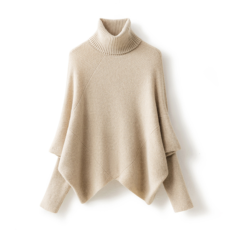 The Upper Body Is Stunning! Solid Color Cashmere Batwing Sleeve Turtleneck Sweater for Women, Autumn and Winter, Lazy Pullover, Loose Fit, Drop Shoulder The Upper Body Is Stunning! Solid Color Cashmere Batwing Sleeve Turtleneck Sweater for Women, Autumn and Winter, Lazy Pullover, Loose Fit, Drop Shoulder