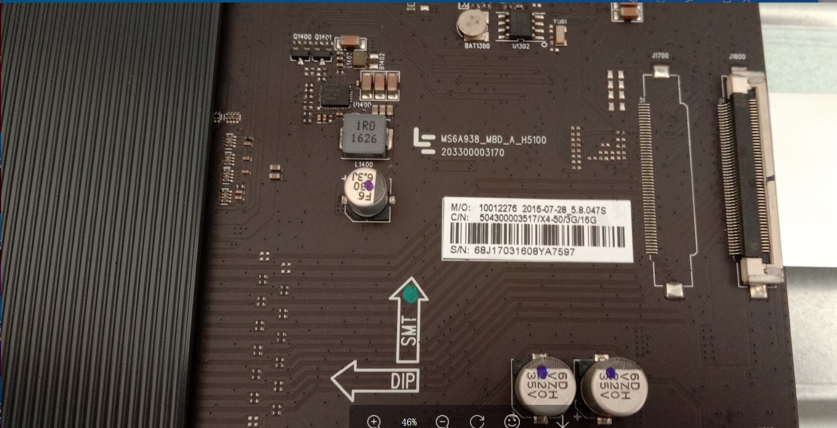 Professional repair LeTV Super 4x50 PRO L504FCNN motherboard MS6A938_MBD_A_H5000