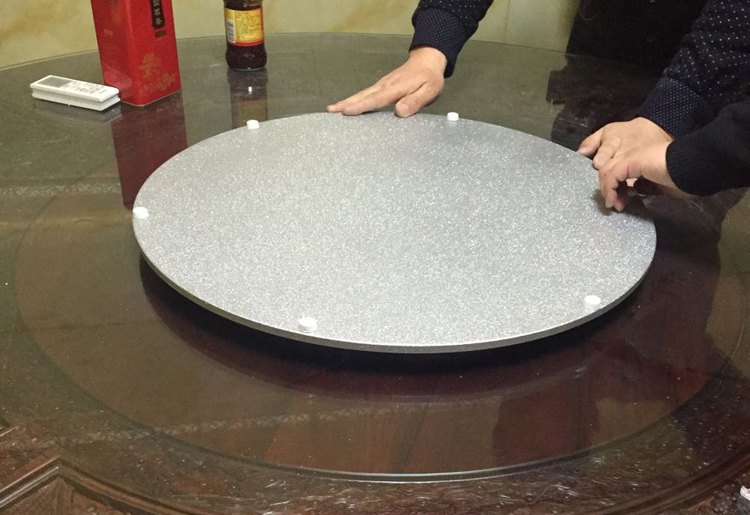 NEW DIAMETER 480MM EXPLOSIVE MAHOGANY DINING TABLE MARBLE ROUND TABLE SILENT TURNTABLE SILVER ALUMINUM ALLOY BASE