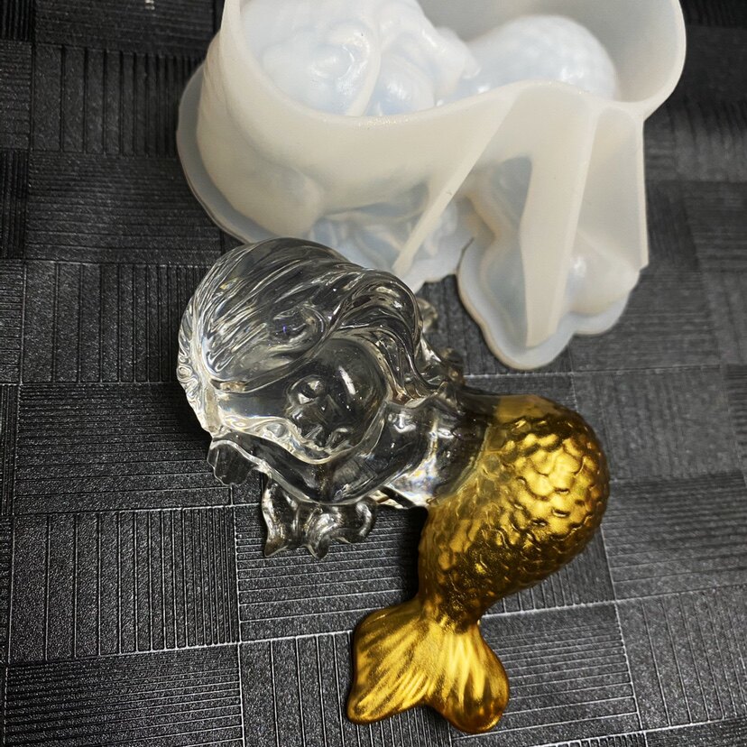 Shanghai Jiadai hand-made 3D three-dimensional mermaid mirror silicone mold 7*6 5*4 2CM