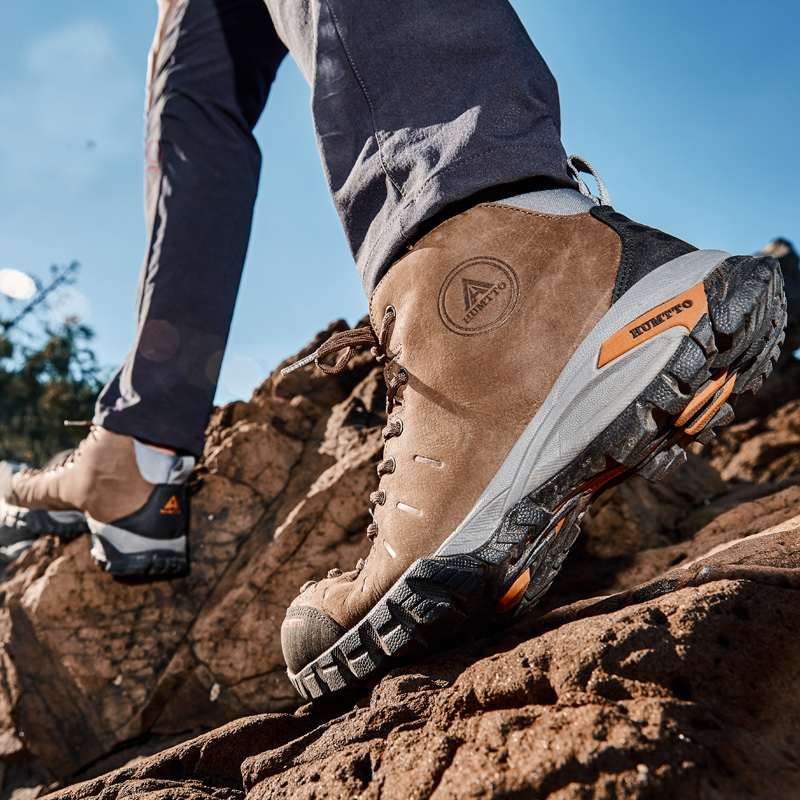 American Humvee Mountaineering Shoes Male High Cylinder Waterproof Non-slip Outdoor Shoes Woman Autumn Winter Gush Warm Cotton Shoes Hiking Shoes