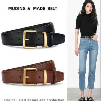 Square buckle belt, high-end belt, pants belt, women's decorative skirt suit, 2026 women's