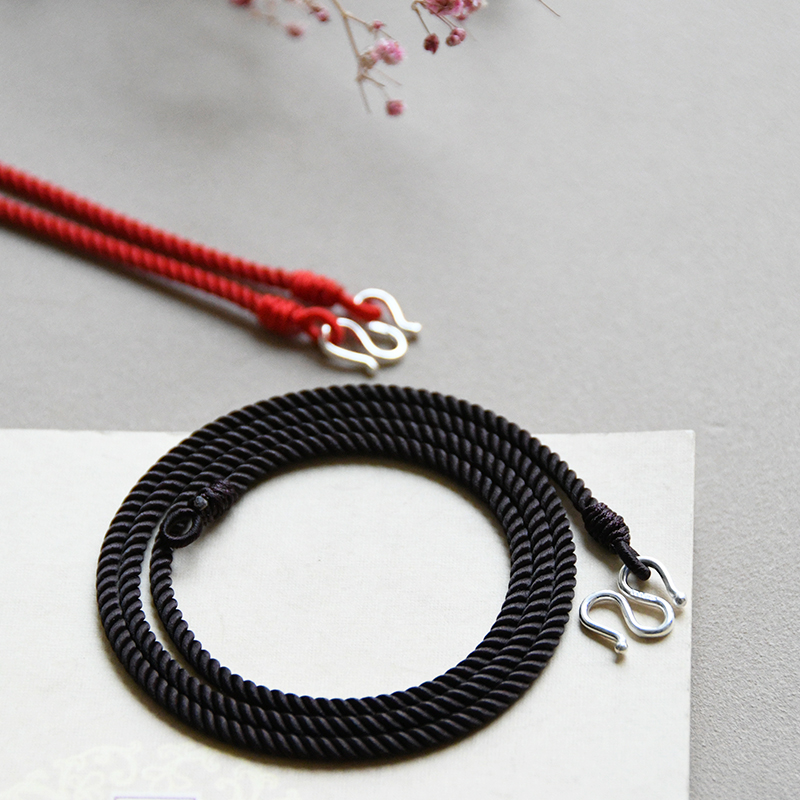 Milan Rope Soft China Red Silver W Buckle Thai High-Line Coffee with Men and Women's Pending Rope