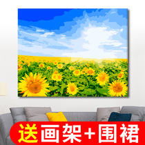 diy digital oil painting living room landscape flower hand painting coloring digital oil painting Sunflower sunflower