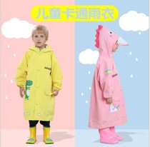 Big hat brim children kindergarten children waterproof raincoat set schoolbag student girl cartoon poncho