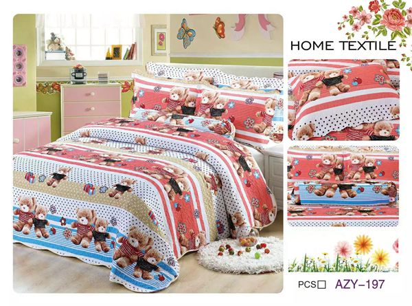 Bông chần của trẻ em phim hoạt hình bông rửa bông Hàn Quốc giường bao gồm ba mảnh tấm ga trải giường hai mảnh trải giường bộ drap giường giá rẻ