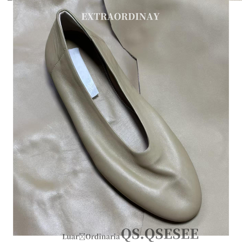 Sheepskin Version! 1cm Women's Shallow Round-Toe Ballet Flats in Granny Style, 2026 New Slip-On Flat Shoes
