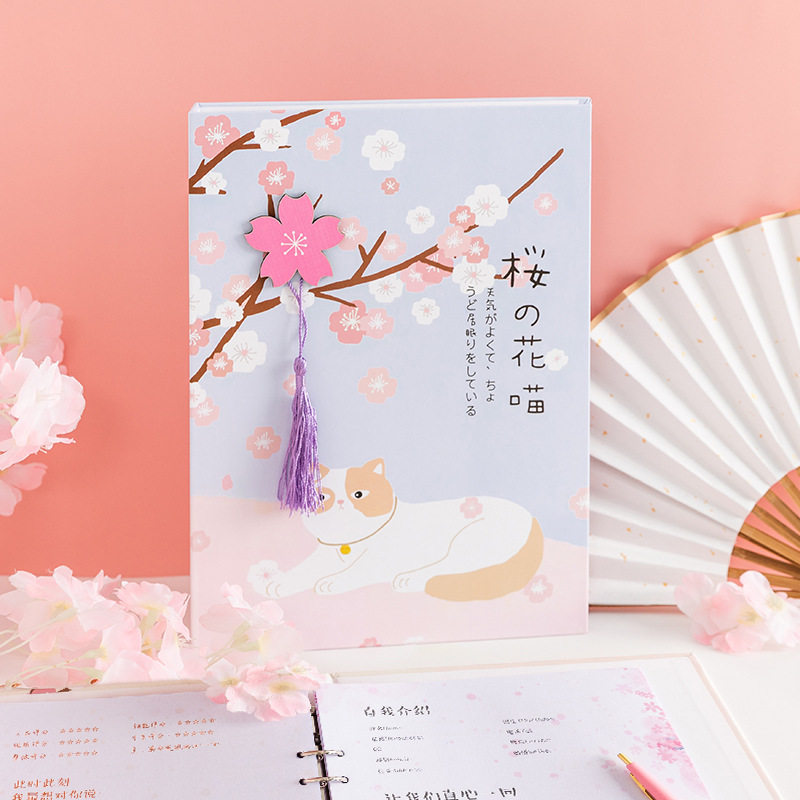 Creative small fresh cherry cat large-capacity graduation memorial book student living page-style memoir graduation alumni memorial book