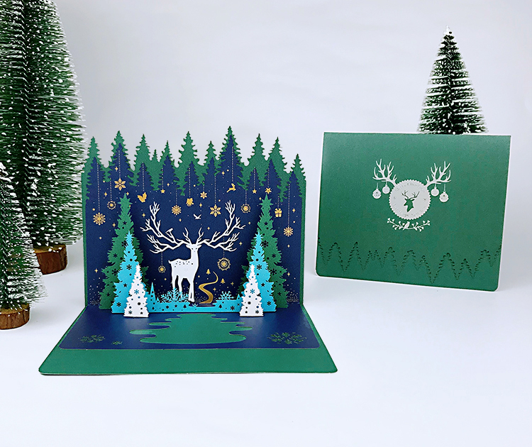 Creative New Deer Christmas Tarjetas De Felicitación Estereoscópicas display picture 1