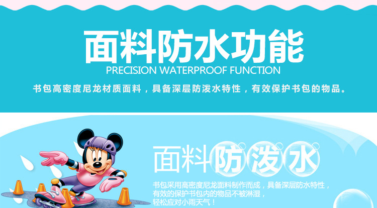Mickey học sinh tiểu học và trung học cơ sở xách tay hướng dẫn túi nam và nữ chéo ba lớp sử dụng bổ sung túi lớp học ngoại khóa không thấm nước - Túi bé / Ba lô / Hành lý ba lô chống gù