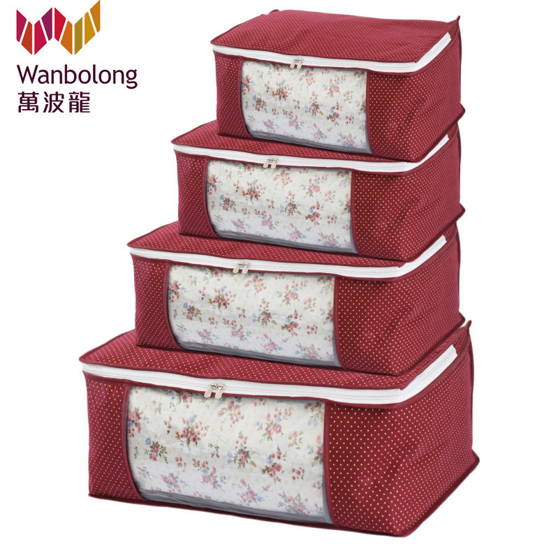 Buy 5 Wanbolong thickened non-woven transparent window quilt storage bag finishing bag clothes clothing bag